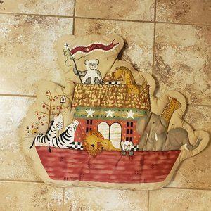 Animal Crackers Soft Wall Hanging Baby Nursery Noah's Ark EUC